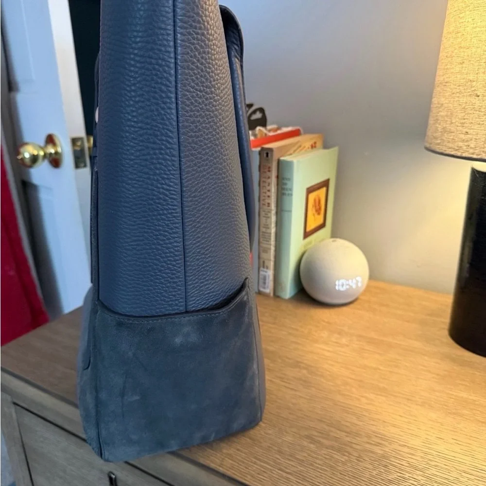 Dagne Dover Clarlie tote- Grey Leather & Suede